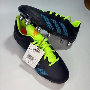 NWT Adidas Black and Bright Green rugby Boots size 8US
